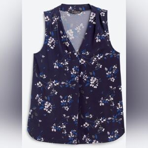 Floral Navy Sleeveless Top